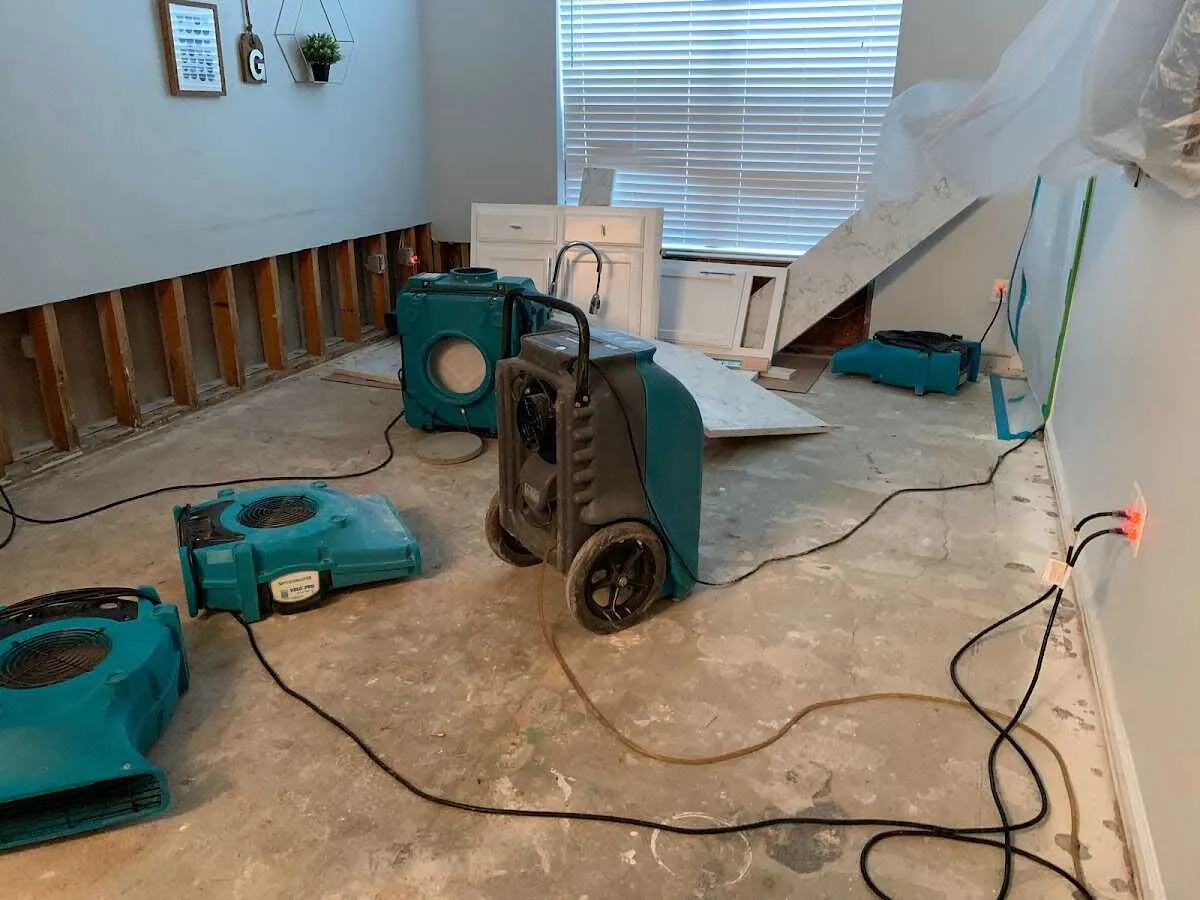 Dehumidifier in flood-cut room for Water Damage Restoration in Lenoir City